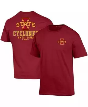 Мужская футболка Cardinal Iowa State Cyclones Stack 2-Hit Champion, красный