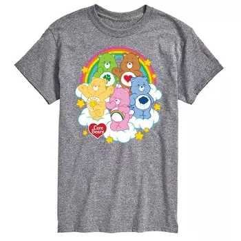 Мужская футболка Care Bears Group On Cloud с графическим рисунком Licensed Character, серый