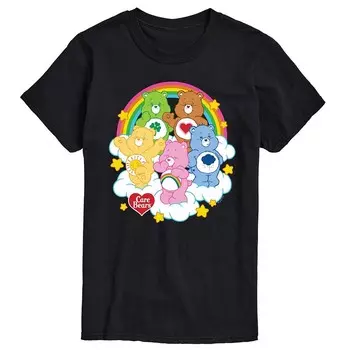 Мужская футболка Care Bears Group On Cloud с графическим рисунком Licensed Character, черный