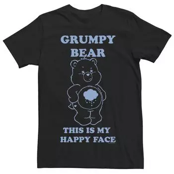 Мужская футболка Care Bears Grumpy Bear This Is My Happy Face Licensed Character