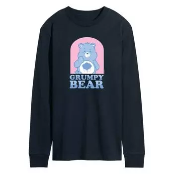 Мужская футболка Care Bears пастельных тонов с длинным рукавом и принтом «Сердитый медведь» Licensed Character, синий