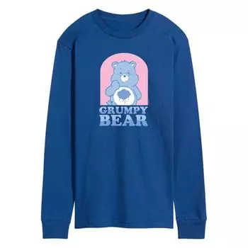 Мужская футболка Care Bears пастельных тонов с длинным рукавом и принтом «Сердитый медведь» Licensed Character, цвет royal blue