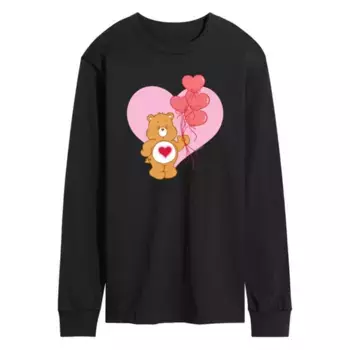 Мужская футболка Care Bears с длинным рукавом и принтом нежного сердца Licensed Character, черный