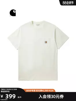 Мужская футболка Carhartt Wip с короткими рукавами и круглым вырезом, белый