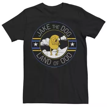 Мужская футболка Cartoon Network Adventure Time Джейк Пес Land Of Ooo Licensed Character, черный