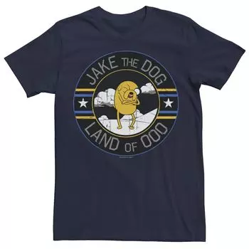 Мужская футболка Cartoon Network Adventure Time Джейк Пес Land Of Ooo Licensed Character, синий