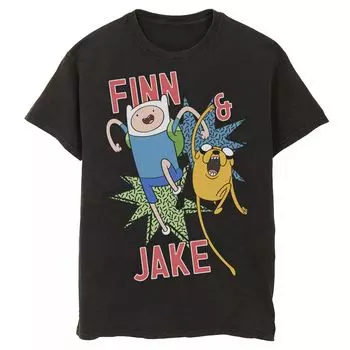 Мужская футболка Cartoon Network Adventure Time Finn & Jake Kapows Licensed Character