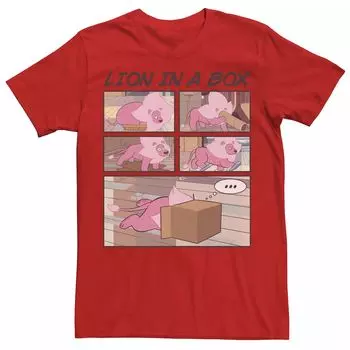 Мужская футболка Cartoon Network Steven Universe Lion In A Box с комиксами Licensed Character, красный