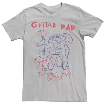 Мужская футболка Cartoon Network Steven Universe с гитарой для папы Licensed Character, серебристый