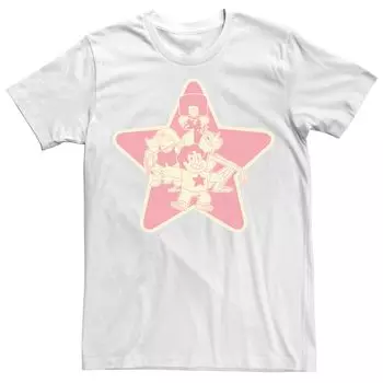 Мужская футболка Cartoon Network Steven Universe с гранатом и аметистом с жемчугом Group Shot Licensed Character