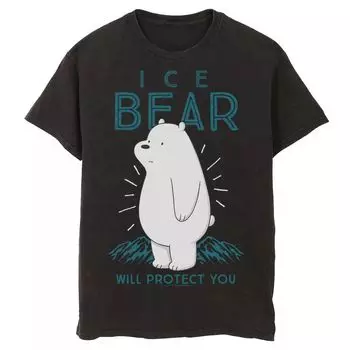Мужская футболка Cartoon Network We Bare Bears Ice Bear Will Protect You Licensed Character, черный