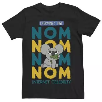 Мужская футболка Cartoon Network We Bare Bears Nom Nom с цветами интернет-знаменитостей Licensed Character, черный