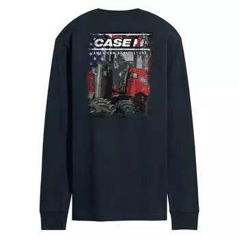 Мужская футболка Case IH с длинным рукавом и американским флагом Licensed Character