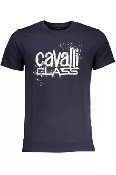 Мужская футболка Cavalli Class хлопковая с граффити, синий