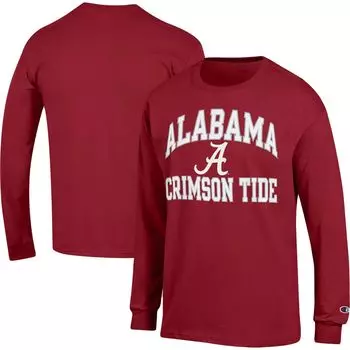 Мужская футболка Champion Crimson Alabama Crimson Tide High Motor с длинным рукавом
