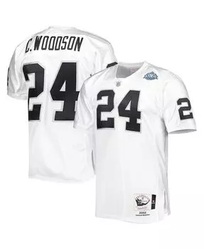 Мужская футболка charles woodson white las vegas raiders 2002 super bowl xxxvii, оригинальная футболка для пенсионеров Mitchell & Ness, белый