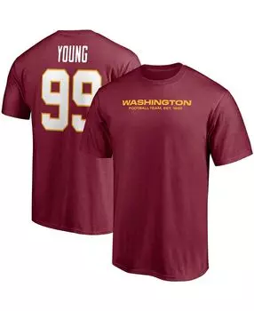 Мужская футболка chase young burgundy washington football team player с именем и номером Fanatics