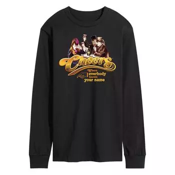 Мужская футболка Cheers с длинными рукавами «Все знают твое имя» Licensed Character