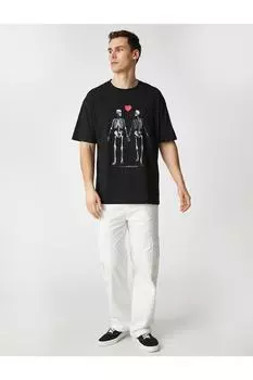 Мужская футболка черная Koton, черный