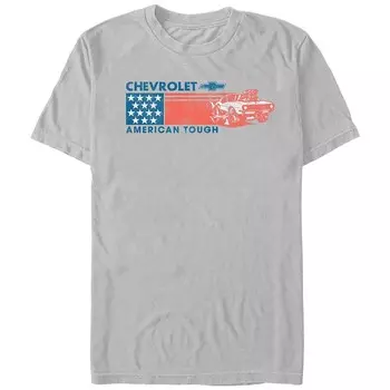 Мужская футболка Chevrolet American Tough с рисунком Licensed Character, цвет Silver