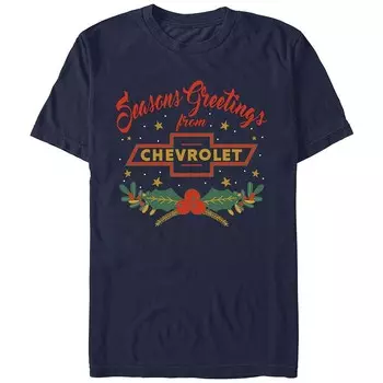 Мужская футболка Chevrolet Seasons Greetings с графическим рисунком Licensed Character, темно-синий