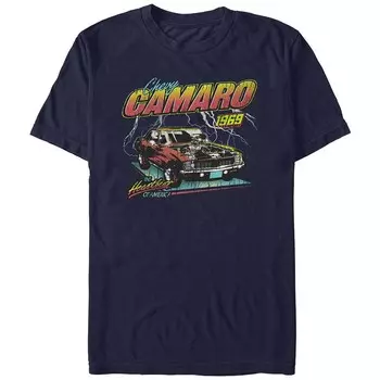 Мужская футболка Chevy Camaro 1969 с графическим рисунком Licensed Character, темно-синий