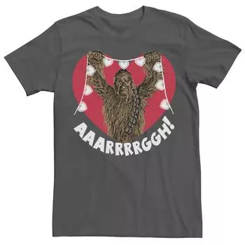 Мужская футболка Chewbacca с рисунком в виде сердечек и огней Star Wars