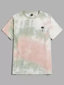 Мужская футболка Chillmode, принт «Пальма», тай-дай Manfinity, мультиколор