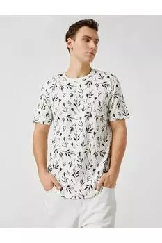 Мужская футболка чёрно-белая Koton, черный