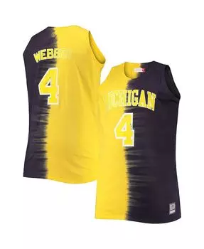 Мужская футболка chris webber navy, maize michigan wolverines big and tall player с принтом тай-дай Mitchell & Ness, мульти