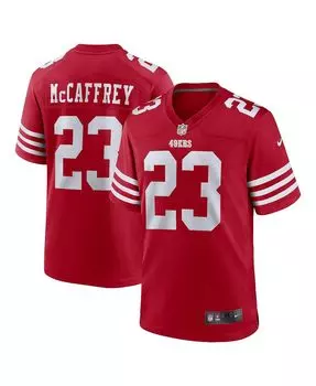 Мужская футболка christian mccaffrey scarlet san francisco 49ers game player Nike