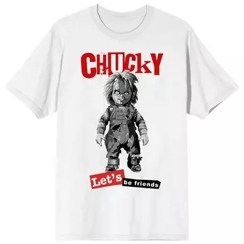 Мужская футболка Chucky Lets Be Friends Licensed Character, белый