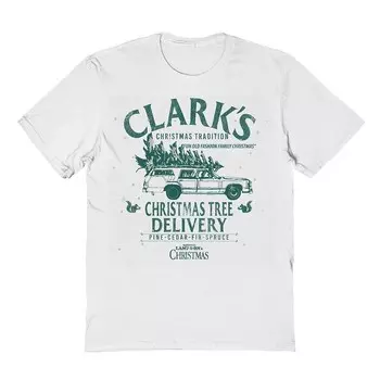 Мужская футболка Clarks с рисунком рождественской елки и рождественскими каникулами National Lampoon's Licensed Character, белый
