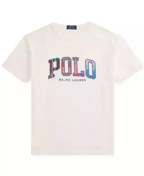 Мужская футболка Classic-Fit с логотипом Madras Polo Ralph Lauren, слоновая кость/кремовый