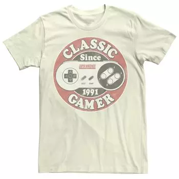 Мужская футболка Classic Gamer '91 с контроллером Nintendo SNES Licensed Character
