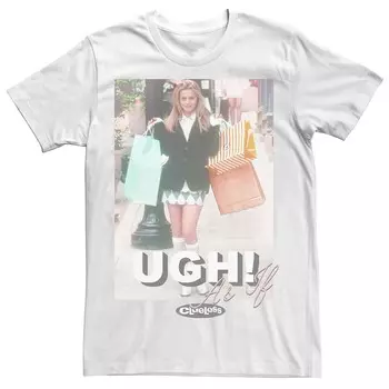 Мужская футболка Clueless Shopping Pose Licensed Character, белый