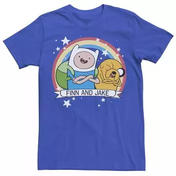 Мужская футболка CN Adventure Time Finn & Jake с радужным баннером Licensed Character
