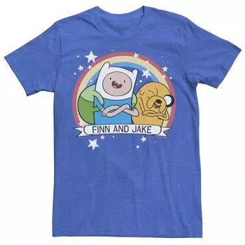 Мужская футболка CN Adventure Time Finn & Jake с радужным баннером Licensed Character