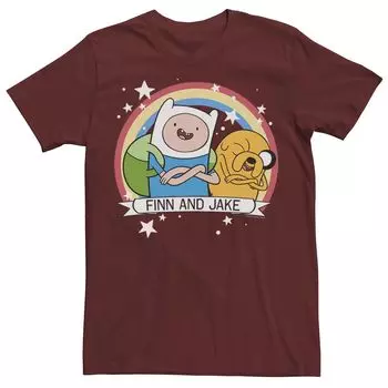 Мужская футболка CN Adventure Time Finn & Jake с радужным баннером Licensed Character