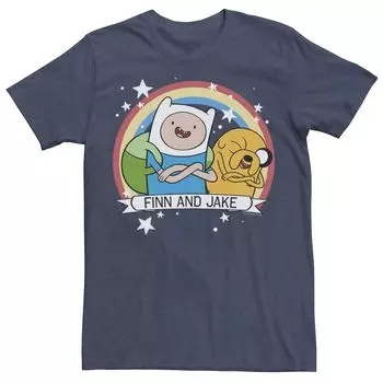 Мужская футболка CN Adventure Time Finn & Jake с радужным баннером Licensed Character