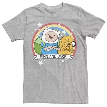 Мужская футболка CN Adventure Time Finn & Jake с радужным баннером Licensed Character