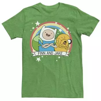 Мужская футболка CN Adventure Time Finn & Jake с радужным баннером Licensed Character