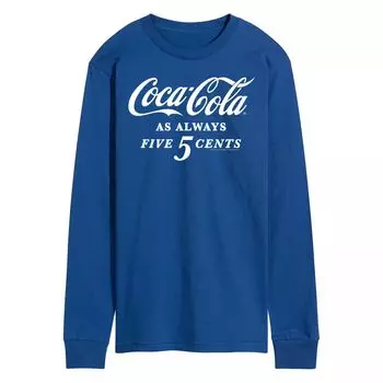 Мужская футболка Coca-Cola Five Cents с длинным рукавом и рисунком Licensed Character