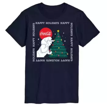 Мужская футболка Coca-Cola Happy Holidays Bears Licensed Character, синий