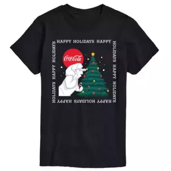 Мужская футболка Coca-Cola Happy Holidays Bears Licensed Character, черный