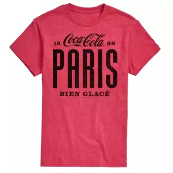 Мужская футболка Coca-Cola Paris с принтом Licensed Character, красный