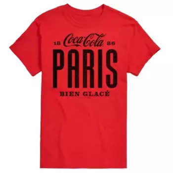 Мужская футболка Coca-Cola Paris с принтом Licensed Character, красный