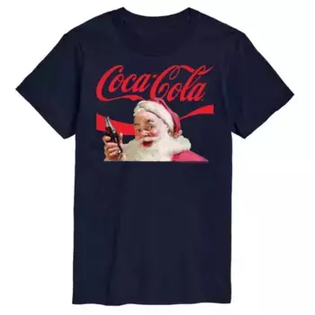 Мужская футболка Coca-Cola с логотипом Санты Licensed Character, синий