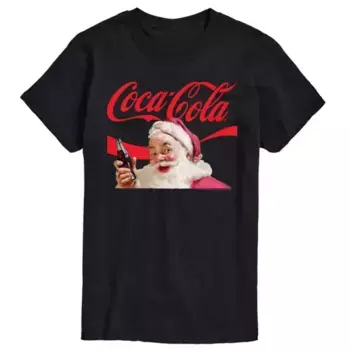 Мужская футболка Coca-Cola с логотипом Санты Licensed Character, черный