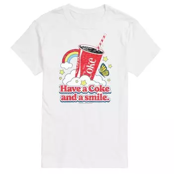 Мужская футболка Coca-Cola с рисунком Coke And Smile License, белый